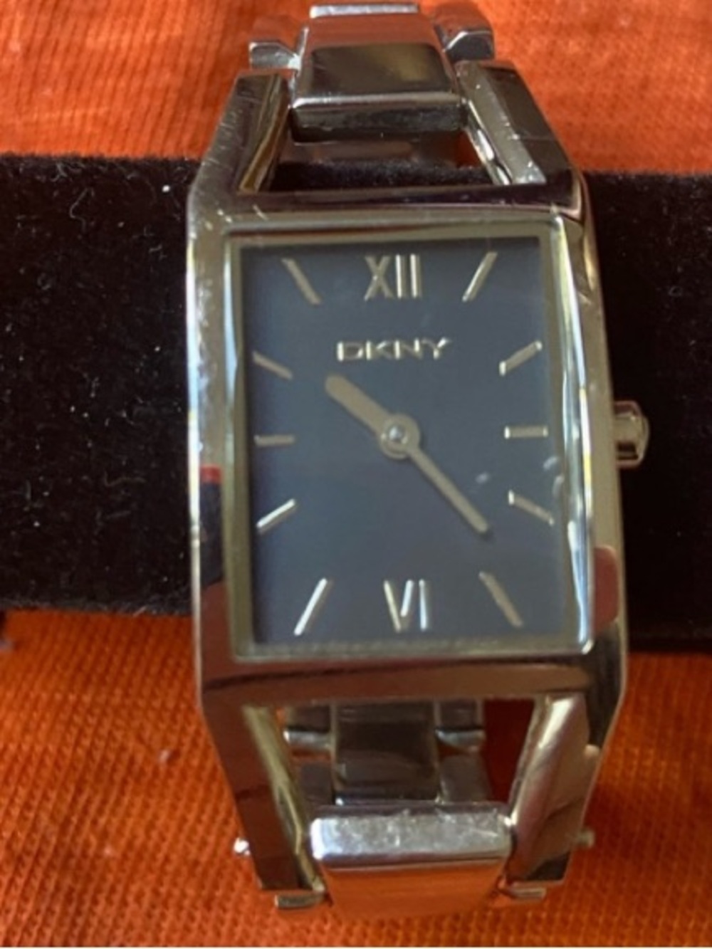 DKNY Silver Tone Kids Bracelet Watch with Black Dial